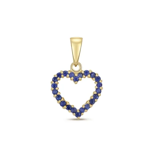 Sapphire Heart Pendant 0.62ct 9ct Gold